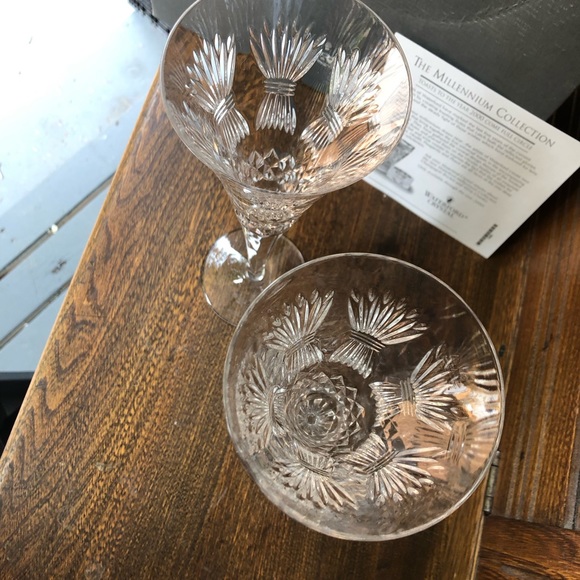 Waterford Crystal Millenium Collection “Prosperity “ set of 2 Champagne Flutes - Picture 2 of 5